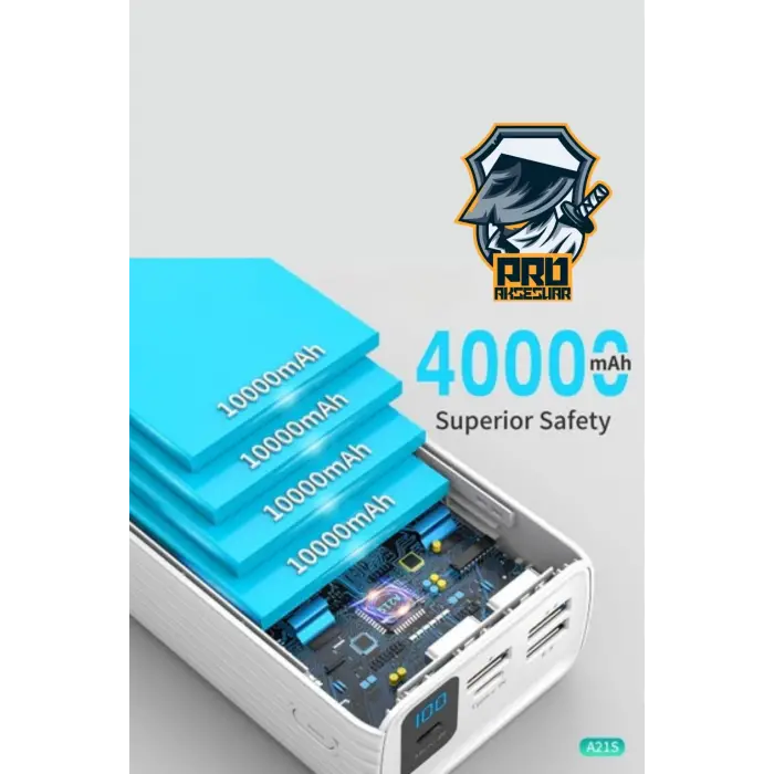 40000 Mah Powerbank 4 Çıkışlı Taşınabilir LCD Göstergeli 22.5W Pd Hızlı Çoklu Şarj Cihazı  - iPhone, Samsung, Xiaomi Tam Uyum