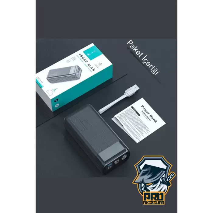 40000 Mah Powerbank 4 Çıkışlı Taşınabilir LCD Göstergeli 22.5W Pd Hızlı Çoklu Şarj Cihazı  - iPhone, Samsung, Xiaomi Tam Uyum