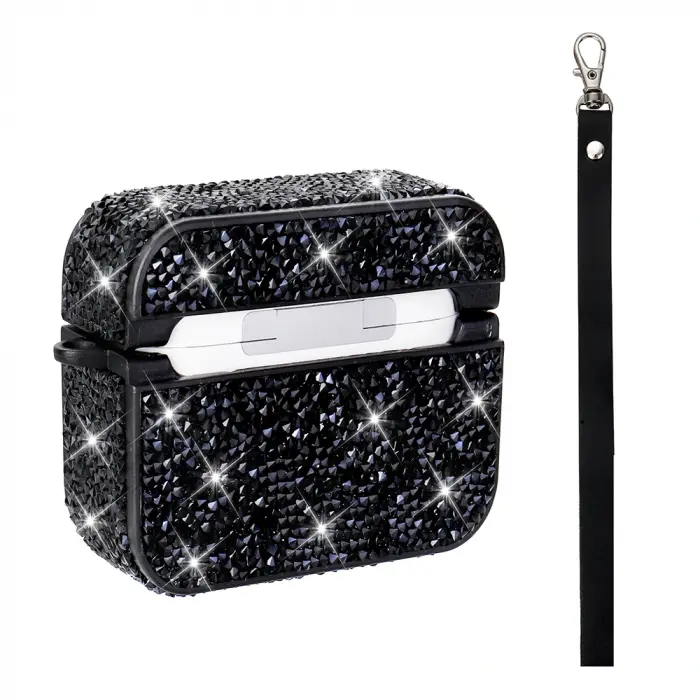 Apple Airpods 3. Nesil Lopard Airbag 45 Bilek Askı Aparatlı Simli Şeffaf Kılıf