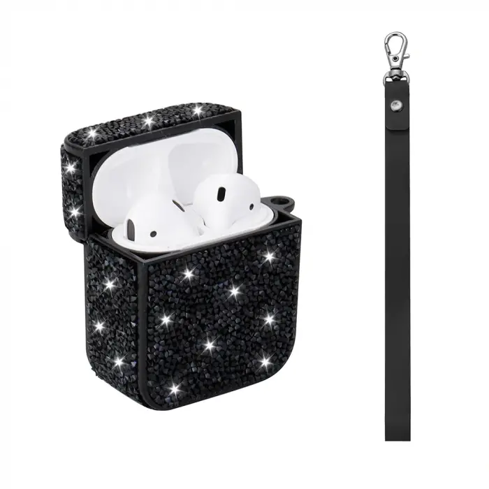 Apple Airpods Lopard Airbag 45 Bilek Askı Aparatlı Simli Şeffaf Kılıf