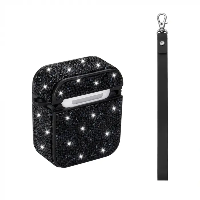 Apple Airpods Lopard Airbag 45 Bilek Askı Aparatlı Simli Şeffaf Kılıf