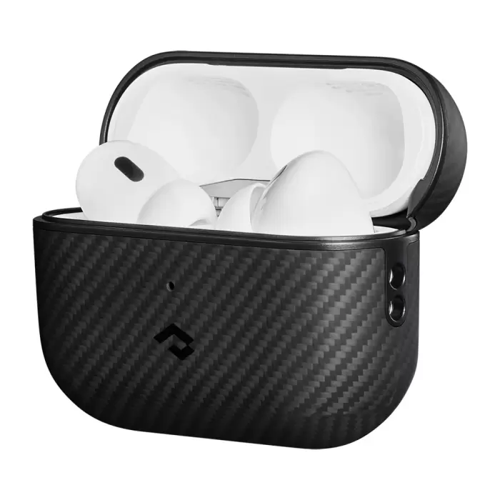 Apple Airpods Pro 2 Kılıf Magsafe Şarj  600d Aramid Fiber Pitaka Classic Series Black-grey Twill Kılıf