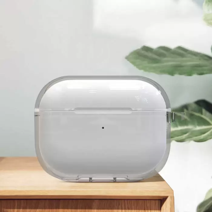 Apple Airpods Pro 2 Kılıf Şeffaf Kristal Silikon Lopard Airbag 14 Kılıf