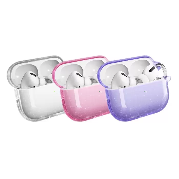 Apple Airpods Pro 2  Allstar Airbag 32 Parlayan Simli Saydam Renkli Kılıf