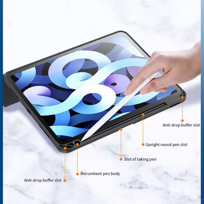 Apple iPad 10.2 2021 (9.Nesil) Kılıf Lopard Nort Arkası Şeffaf Standlı Kılıf