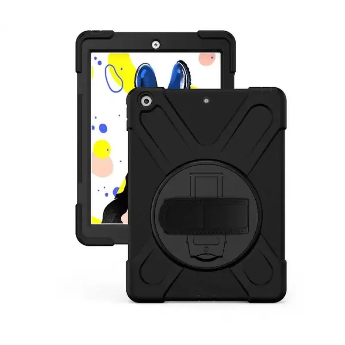 iPad 10.2 2021 (9.Nesil) Uyumlu Tablet Silikon Tank Military Ultra Koruma Standlı Defender