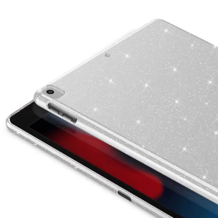 Apple iPad 10.2 (8 Nesil) Simli Parlak Görünümlü Lopard Tablet Koton Kılıf