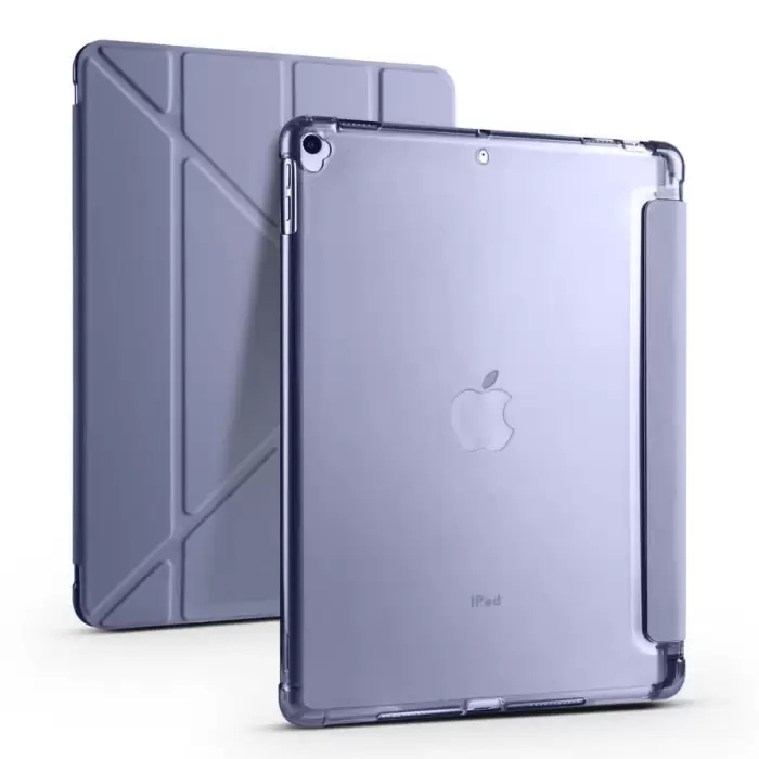 Apple iPad 10.2 (8.Nesil) Kılıf Lopard Tri Folding Kalem Bölmeli Standlı Kılıf