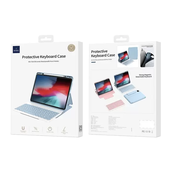 Apple İpad 10.9 2022 (10.nesil) Wiwu Protective Gizli Kalem Bölmeli Klavyeli Kılıf