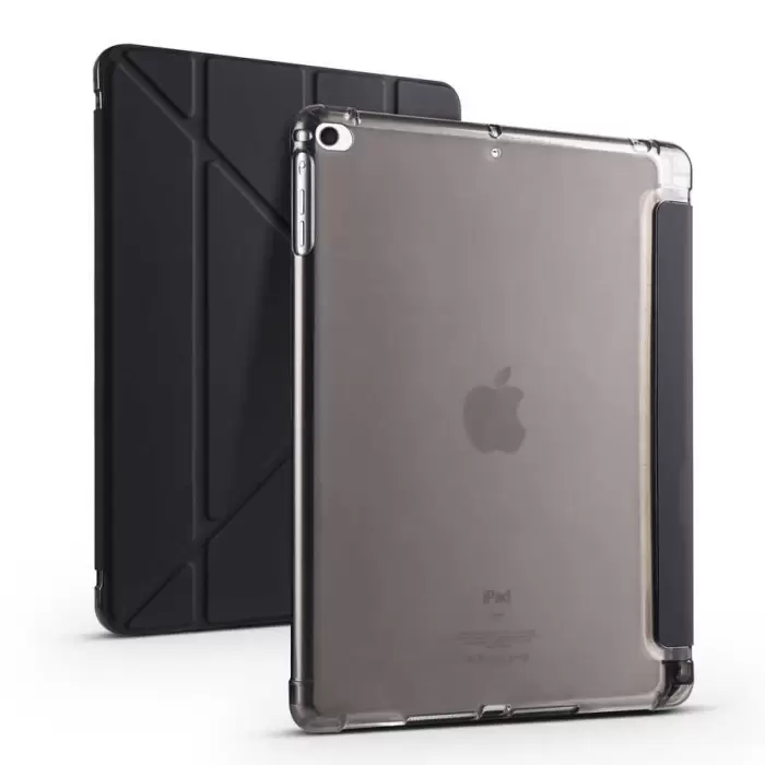 Apple iPad 9.7 2017 (5.Nesil) Kılıf Lopard Tri Folding Kalem Bölmeli Standlı Kılıf