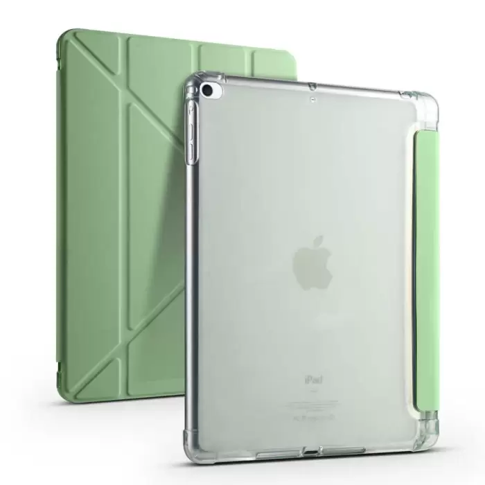 Apple iPad 9.7 2017 (5.Nesil) Kılıf Lopard Tri Folding Kalem Bölmeli Standlı Kılıf