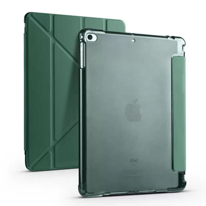 Apple iPad 9.7 2017 (5.Nesil) Kılıf Lopard Tri Folding Kalem Bölmeli Standlı Kılıf