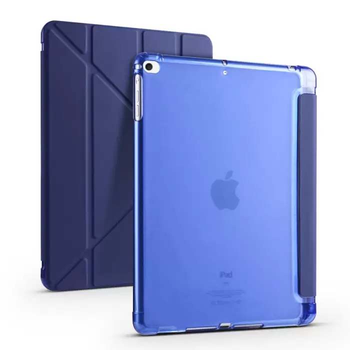 Apple iPad 9.7 2017 (5.Nesil) Kılıf Lopard Tri Folding Kalem Bölmeli Standlı Kılıf