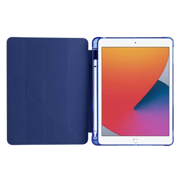 Apple iPad 9.7 2017 (5.Nesil) Kılıf Lopard Tri Folding Kalem Bölmeli Standlı Kılıf