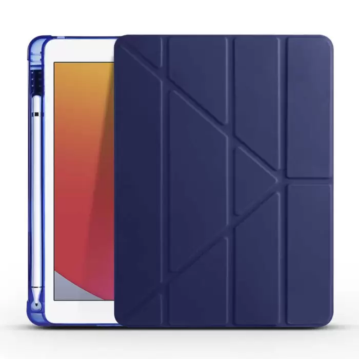 Apple iPad 9.7 2017 (5.Nesil) Kılıf Lopard Tri Folding Kalem Bölmeli Standlı Kılıf