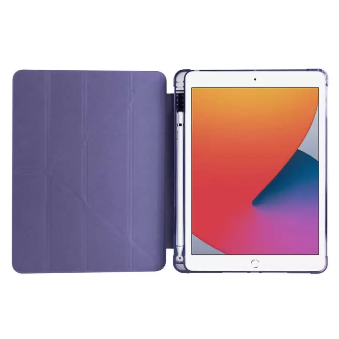 Apple iPad 9.7 2018 (6.Nesil) Kılıf Lopard Tri Folding Kalem Bölmeli Standlı Kılıf