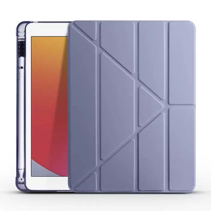 Apple iPad 9.7 2018 (6.Nesil) Kılıf Lopard Tri Folding Kalem Bölmeli Standlı Kılıf