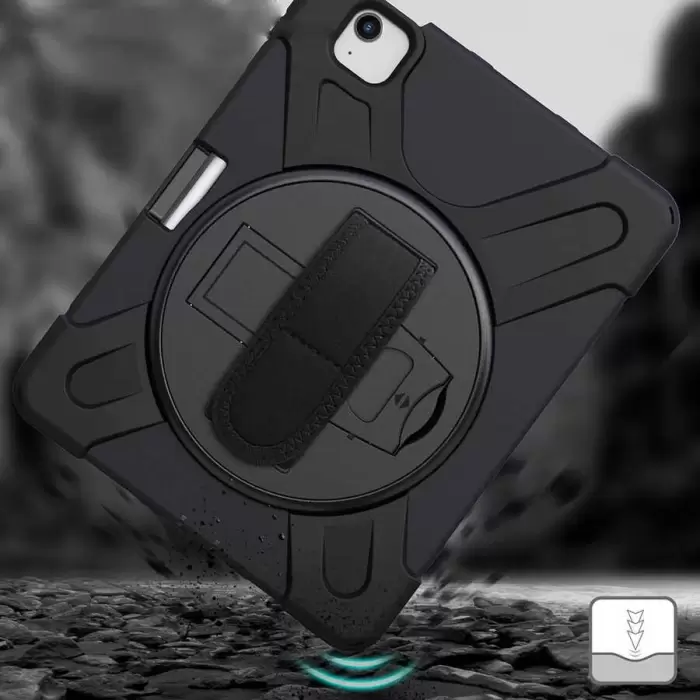 Apple iPad Air 10.9 2020 (4.Nesil) Uyumlu Tablet Silikon Tank Military Ultra Koruma Standlı Defender