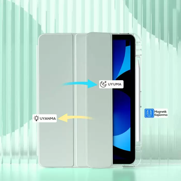 Apple İpad Air 11 2025 M3 Kılıf Magnetik Ayrılabilen Airbagli Lopard Sliding Tablet Kılıfı