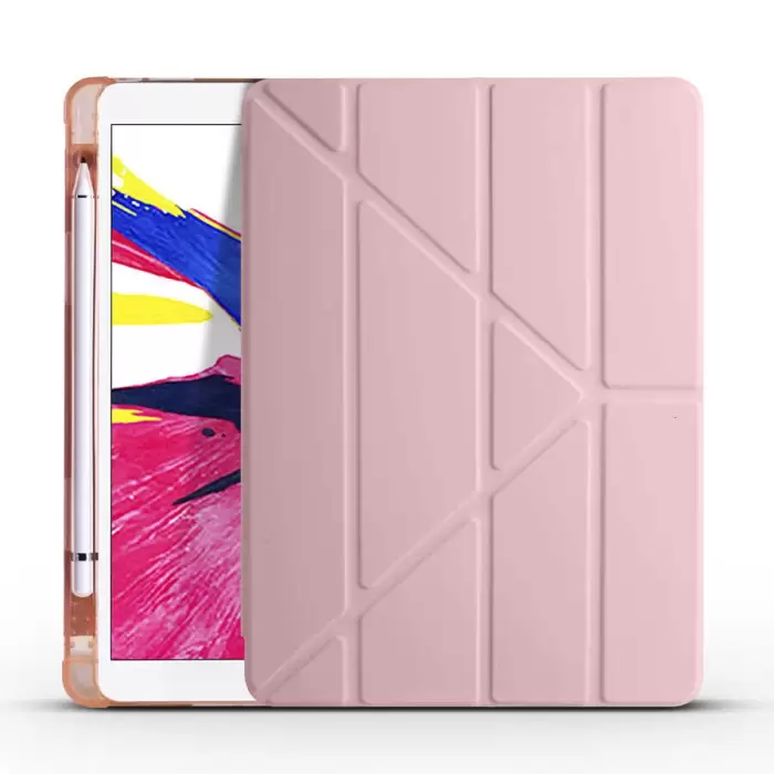 Apple iPad Pro 10.5 (7.Nesil) Kılıf Lopard Tri Folding Kalem Bölmeli Standlı Kılıf