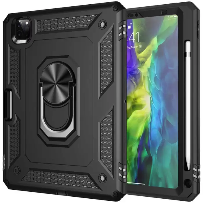 Apple iPad Pro 11 2020 (2.Nesil) Kılıf Lopard Tablet Kamera Korumalı Sürgülü Yüzüklü Orjinal Tasarım Armor Vega