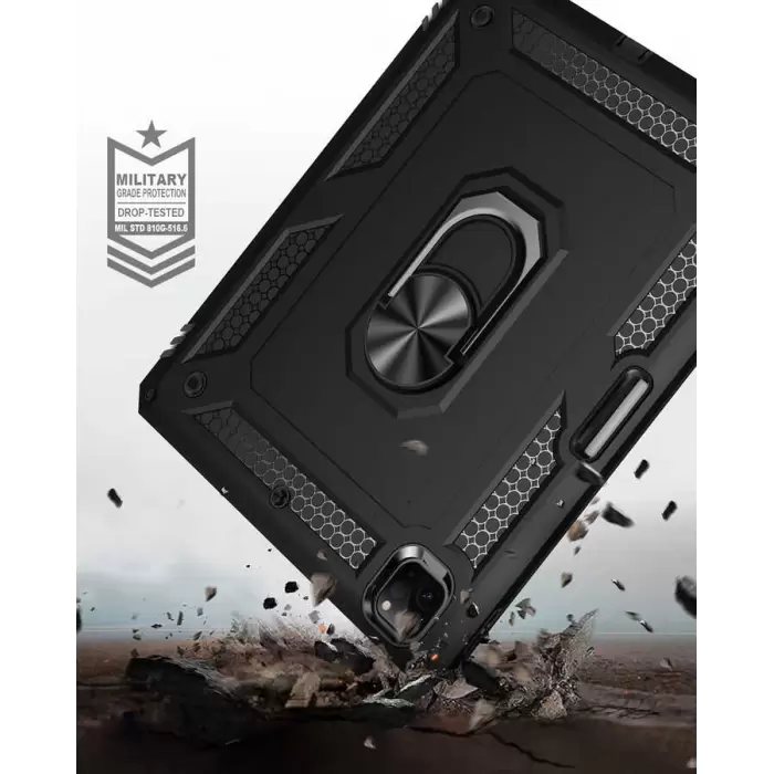 Apple iPad Pro 12.9 2020 (4.Nesil) Kılıf Lopard Tablet Kamera Korumalı Sürgülü Yüzüklü Orjinal Tasarım Armor Vega