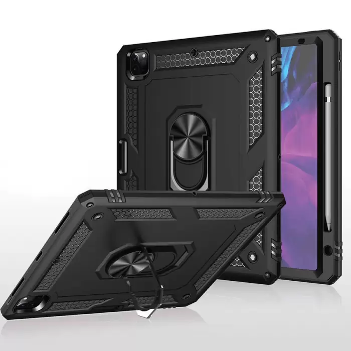 Apple iPad Pro 12.9 2020 (4.Nesil) Kılıf Lopard Tablet Kamera Korumalı Sürgülü Yüzüklü Orjinal Tasarım Armor Vega