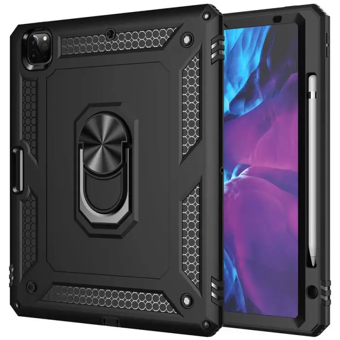 Apple iPad Pro 12.9 2020 (4.Nesil) Kılıf Lopard Tablet Kamera Korumalı Sürgülü Yüzüklü Orjinal Tasarım Armor Vega