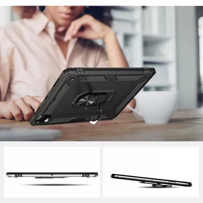 Apple iPad Pro 12.9 2020 (4.Nesil) Kılıf Lopard Tablet Kamera Korumalı Sürgülü Yüzüklü Orjinal Tasarım Armor Vega
