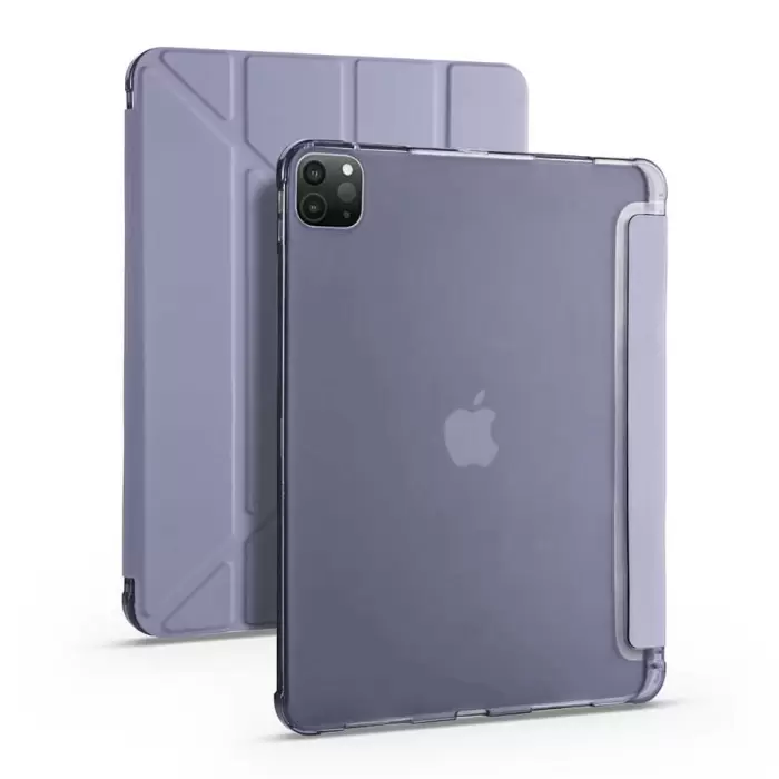 Apple iPad Pro 12.9 2020 (4.Nesil) Kılıf Lopard Tri Folding Kalem Bölmeli Standlı Kılıf