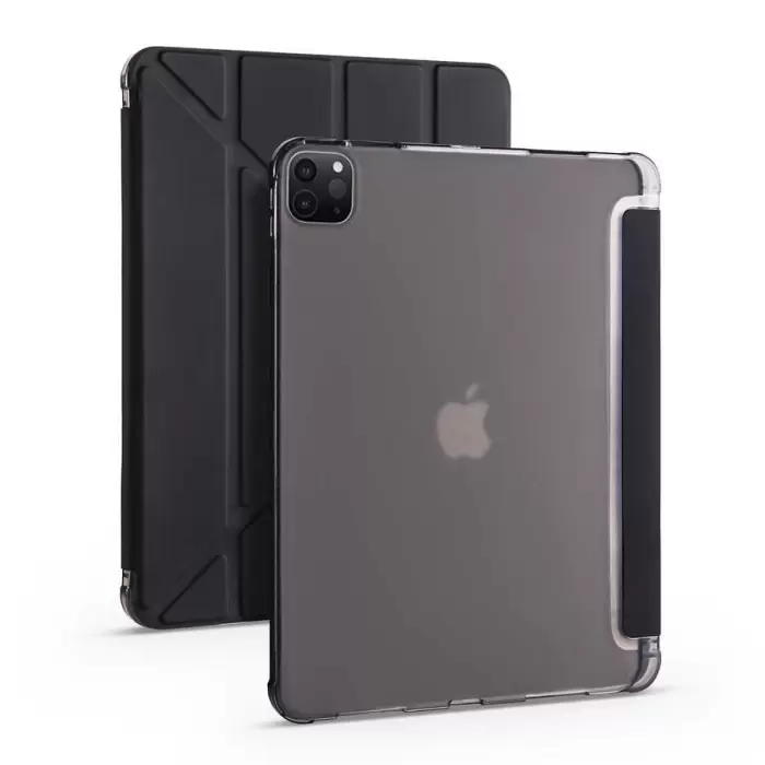 Apple iPad Pro 12.9 2020 (4.Nesil) Kılıf Lopard Tri Folding Kalem Bölmeli Standlı Kılıf