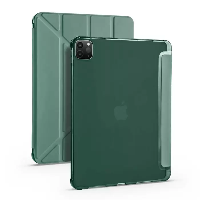 Apple iPad Pro 12.9 2020 (4.Nesil) Kılıf Lopard Tri Folding Kalem Bölmeli Standlı Kılıf