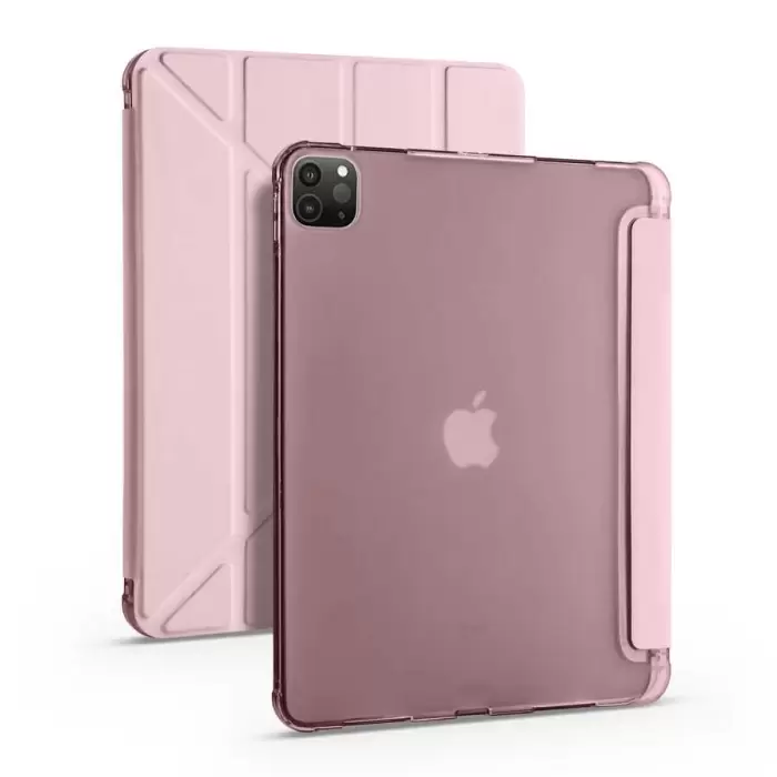 Apple iPad Pro 12.9 2020 (4.Nesil) Kılıf Lopard Tri Folding Kalem Bölmeli Standlı Kılıf