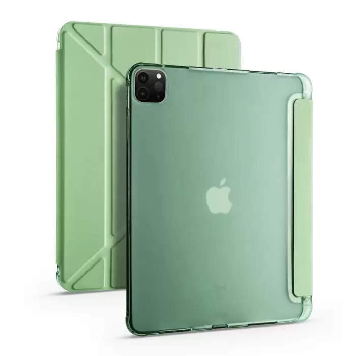 Apple iPad Pro 12.9 2020 (4.Nesil) Kılıf Lopard Tri Folding Kalem Bölmeli Standlı Kılıf