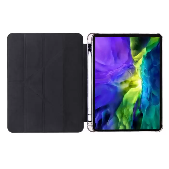 Apple iPad Pro 12.9 2020 (4.Nesil) Kılıf Lopard Tri Folding Kalem Bölmeli Standlı Kılıf