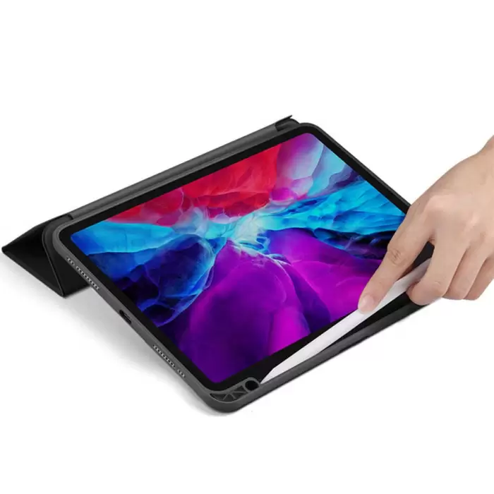 Apple iPad Pro 12.9 2022 M2 Kılıf Lopard Nort Arkası Şeffaf Standlı Kılıf