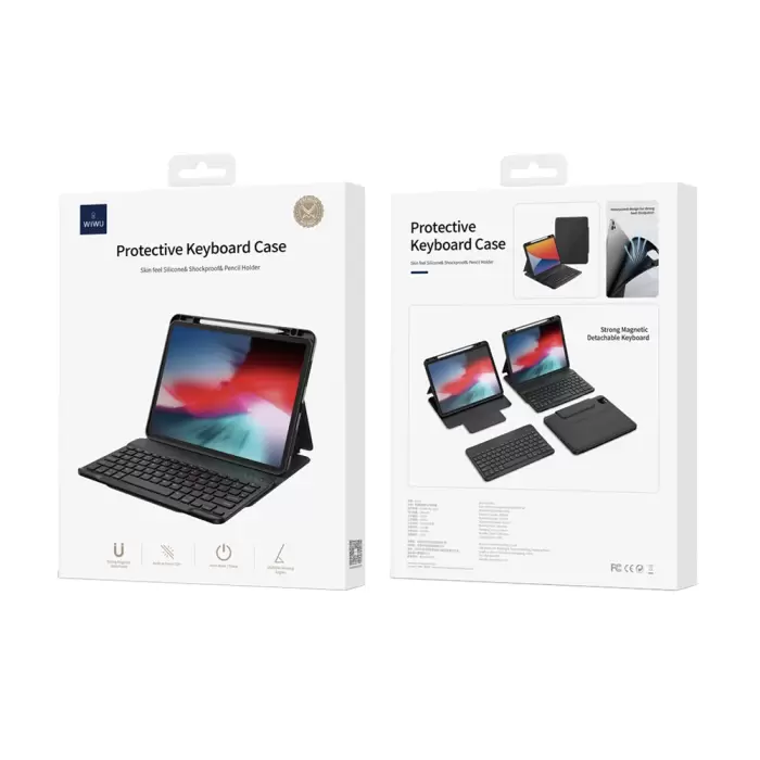 Apple İpad Pro 12.9 2022 M2 Wiwu Protective Gizli Kalem Bölmeli Klavyeli Kılıf