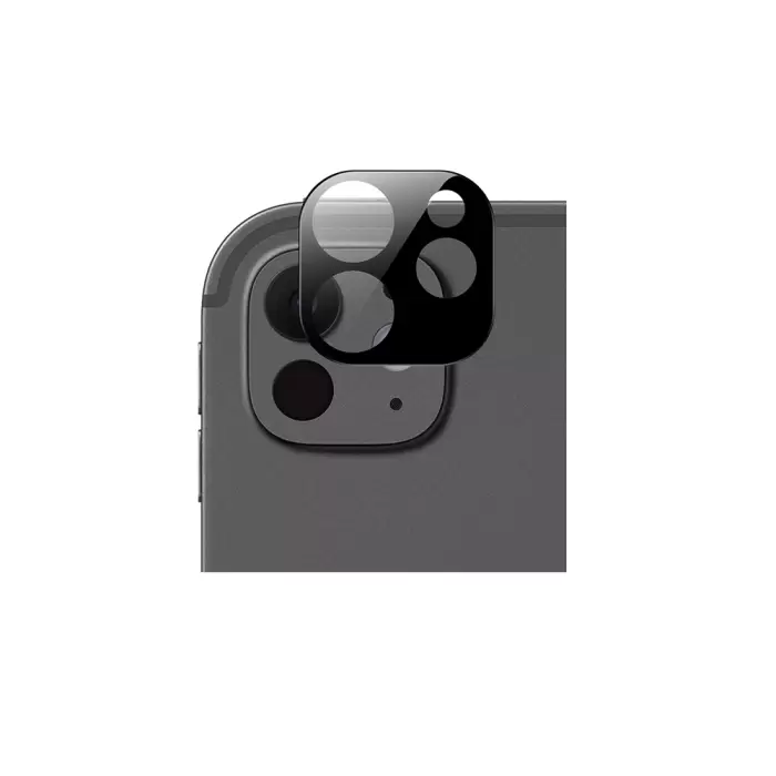Apple İpad Pro 13 2024 Lopard Siyah Çerçeveli Lens Koruma Parlak Renkli Kamera Koruyucu Cam 3d-kamera-cam