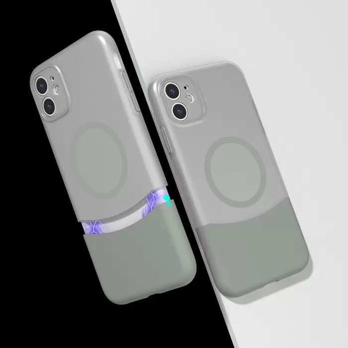 Apple İphone 11 Kılıf M-safe Şarj Özellikli Mıknatıslı Lopard Duble Kapak