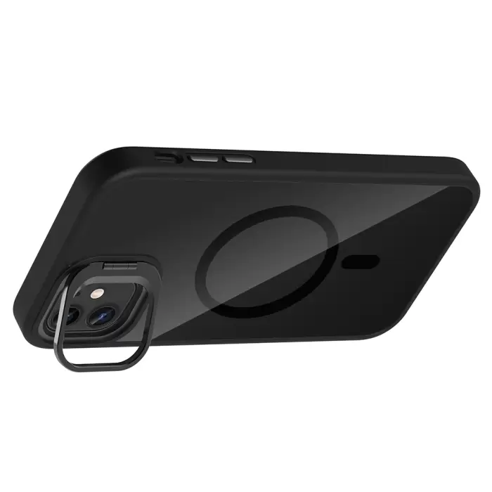 Apple İphone 11 Kılıf Standlı Kamera Lens Koruma Hediyeli Magsafe Şarj Lopard Etro Kapak Koruyucu