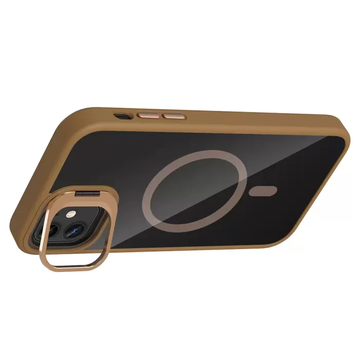 Apple İphone 11 Kılıf Standlı Kamera Lens Koruma Hediyeli Magsafe Şarj Lopard Etro Kapak Koruyucu