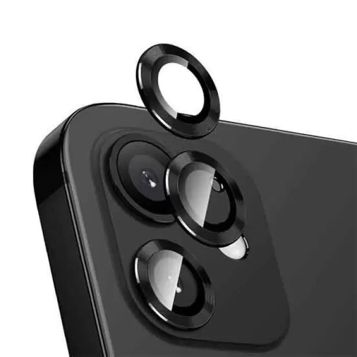 Apple iPhone 12 Lopard CL-12 Premium Safir Parmak İzi Bırakmayan Anti-Reflective Lens Koruma Parlak Renkli Kamera Koruyucu CL-08