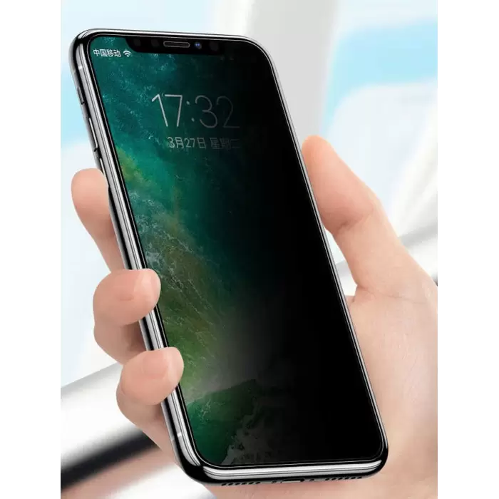 Apple iPhone 12 Mini Hayalet 9d Temperli Cam Ekran Koruma Tam Kaplayan Privacy Ahize Korumalı Anti Dust