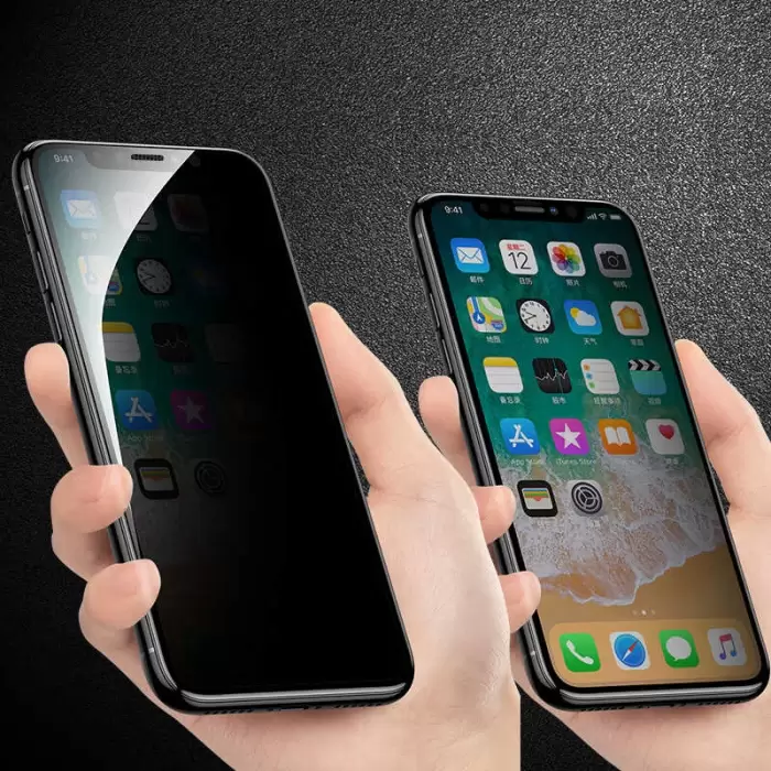 Apple iPhone 12 Mini Hayalet 9d Temperli Cam Ekran Koruma Tam Kaplayan Privacy Ahize Korumalı Anti Dust