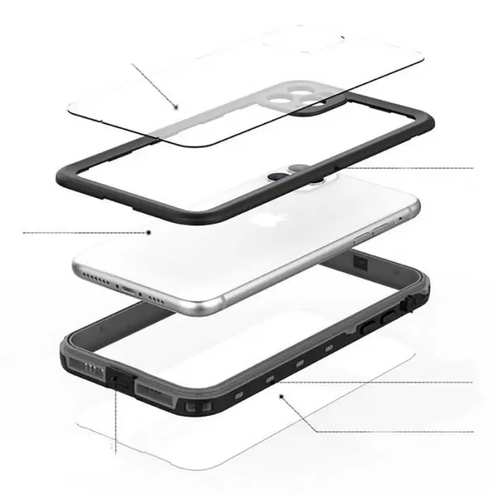 Apple iPhone 12 Mini Kılıf 1e1 Su Geçirmez 360 Tam Koruma Magsafe Tank Silikon Kapak
