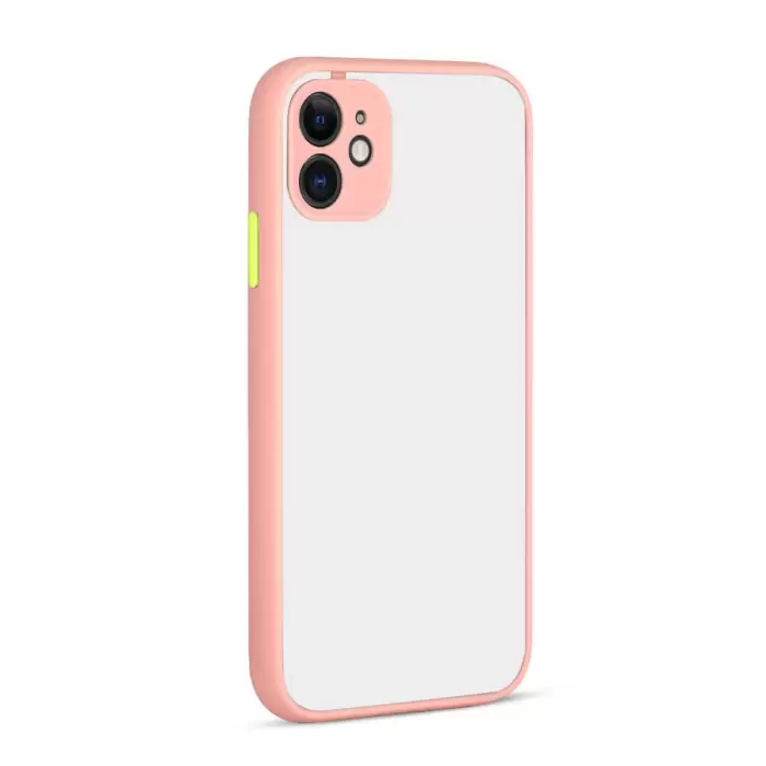 Apple iPhone 12 Mini Kılıf Renkli Tuşlu Mat Parmak Izi Yapmaz Kamera Korumalı Sert Silikon Kapak Hux
