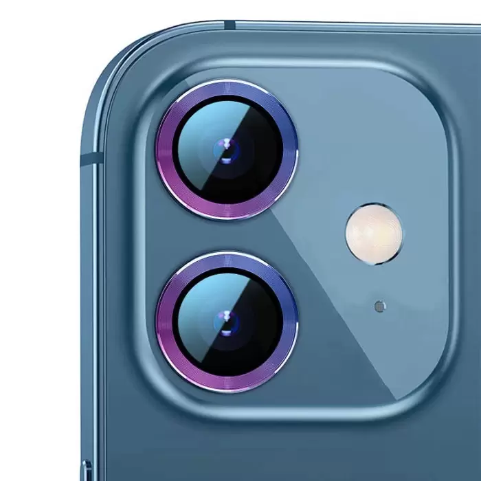 Apple iPhone 12 Mini Lopard CL-02 Lens Koruma Parlak Renkli Kamera Koruyucu