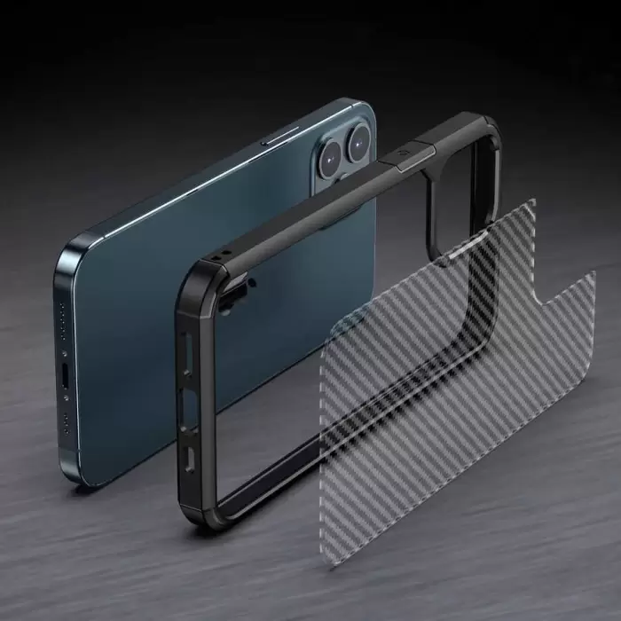 Apple iPhone 12 Pro Max Kılıf Lopard İnoks Kapak