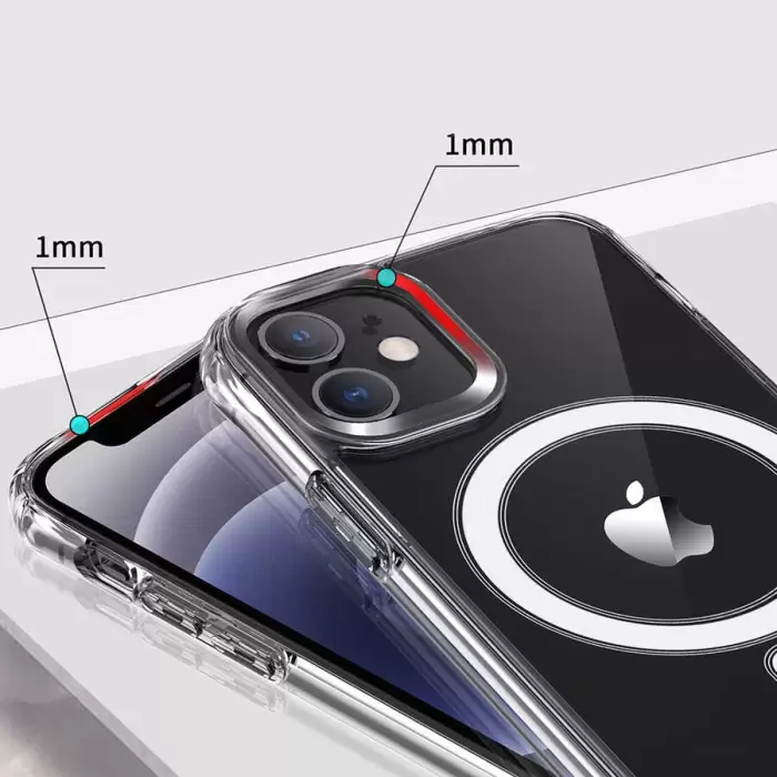 Apple iPhone 12 Pro Max Kılıf Lopard Kılıf Magsafe Şarj Destekli Orjinal Kalite Şeffaf Tacsafe Kapak