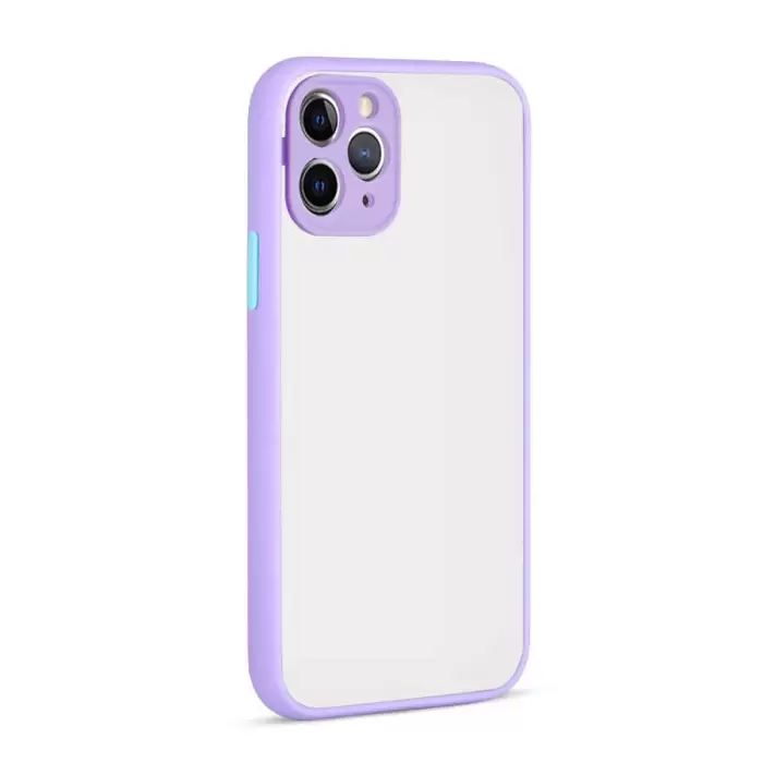 Apple iPhone 12 Pro Max Kılıf Renkli Tuşlu Mat Parmak Izi Yapmaz Kamera Korumalı Sert Silikon Kapak Hux